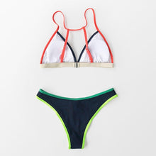 Load image into Gallery viewer, Women Two Piece Triangle Low Waist Bikini Sets Women's Halter Triangle Bikini Bottom Two Piece Swimsuits Swimsuit For Women High Cut Two Pieces Swimwear Beach Bathing Suit Lace Up Two Piece Bathing Suit
