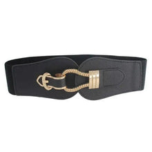 Load image into Gallery viewer, Women Vintage Stretch Belt Unique Black Elastic Design Stretchy Luxury Waistband Stylish Women Waist Belts