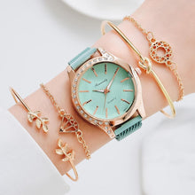Load image into Gallery viewer, Women Watches New Luxury Fashion Quartz Ladies Watch Clock Rose Gold Diamond Dial Dress Casual Wristwatch Quartz Movement Girls Ladies Wristwatch Big Face Mesh Belt Watch And Bracelet Set