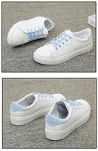 Load image into Gallery viewer, Women White Sneakers Fashion Breathble Vulcanized Shoes Leather Platform Shoes White Lace Up Casual Woman Comfortable Sneakers Leather Spring Flats Trainers Sneakers