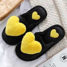 Load image into Gallery viewer, Women Winter Heart Shoes Woman Slides Plush Home Slippers Indoor House Shoes Winter Warm Fur Slippers With Embroidered Heart Details Soft And Warm House Slippers With Cushioned Insole