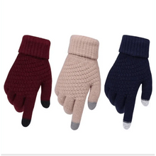 Load image into Gallery viewer, Women Winter Touch Screen Gloves Thicken Warm Knitted Stretch Gloves For Winter Wool Full Finger Outdoor Skiing Gloves Unisex Winter Gloves Women Touch Screen Gloves Knitted Gloves for Girls Stylish Winter Gloves