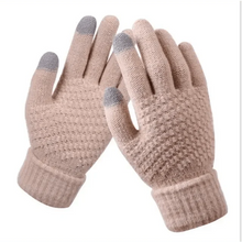 Load image into Gallery viewer, Women Winter Touch Screen Gloves Thicken Warm Knitted Stretch Gloves For Winter Wool Full Finger Outdoor Skiing Gloves Unisex Winter Gloves Women Touch Screen Gloves Knitted Gloves for Girls Stylish Winter Gloves
