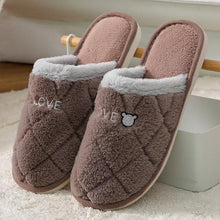 Load image into Gallery viewer, Women Winter Warm Fur Slippers Mens House Shoes Comfort Flat Heel Home Indoor Bedroom Warm Soft Cozy Fleece Lining House Slippers Memory Foam Slippers Winter Bedroom Shoes