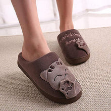 Load image into Gallery viewer, Women Winter Warm Home Slippers Couple Shoes Plush Cat Animal Slip On Soft Indoor Flats Comfort Cozy Memory Foam Scuff Slippers Slip On Warm House Shoes