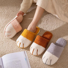 Load image into Gallery viewer, Women Winter Warm Slippers Indoor Bedroom House Flat Floor Plush Shoes Non Slip Fluffy Slippers Cute Cat Fur Slippers Slip on Memory Foam House Outdoor Indoor Warm Fuzzy Plush Fleece Lining Bedroom Comfy Home Living Room Shoes