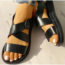 Load image into Gallery viewer, Womens Black Buckle Sandals Soft Casual Thick Comfort Fashion Stylish Design Women Sandals