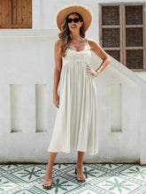 Load image into Gallery viewer, Women's Bohemian Maxi Dress - Breathable Rayon Fabric With Embroidered Bust And Elastic Back, Flowy Skirt In Black, White, And Green