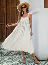 Load image into Gallery viewer, Women's Bohemian Maxi Dress - Breathable Rayon Fabric With Embroidered Bust And Elastic Back, Flowy Skirt In Black, White, And Green
