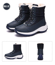 Load image into Gallery viewer, Womens Boots Waterproof Winter Shoes Snow Boots Keep Warm Ankle Winter Boots With Thick Fur Heels Women Ankle Hiking Shoes Waterproof Non Slip Warm Fur Outdoor Boots