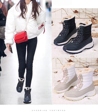 Load image into Gallery viewer, Womens Boots Waterproof Winter Shoes Snow Boots Keep Warm Ankle Winter Boots With Thick Fur Heels Women Ankle Hiking Shoes Waterproof Non Slip Warm Fur Outdoor Boots