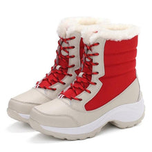 Load image into Gallery viewer, Womens Boots Waterproof Winter Shoes Snow Boots Keep Warm Ankle Winter Boots With Thick Fur Heels Women Ankle Hiking Shoes Waterproof Non Slip Warm Fur Outdoor Boots