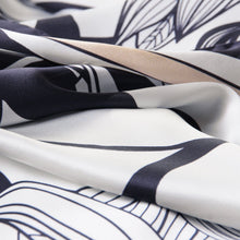 Load image into Gallery viewer, Cara - Silk Scarf Shawl - Soft White & Black
