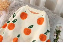 Load image into Gallery viewer, Women's Fruit Jacquard Loose Round Neck Sweater - # GIAA23510041