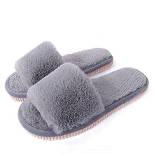Load image into Gallery viewer, Womens Fur Slippers Winter Shoes Home Slippers Plush Women Indoor Warm Fluffy Cotton Shoes Women's Fuzzy House Memory Foam Slippers Furry Faux Fur Lined Bedroom Shoes