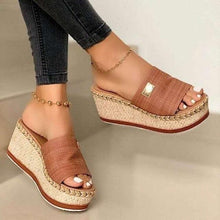 Load image into Gallery viewer, Womens High Heels Sandal Thick Bottom Casual Summer Sandals Woman Platform Casual Flip Flops Summer Beach Sandals Elegant Slippers High Heel Platform Sandals