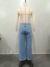 Load image into Gallery viewer, Burnt Flower High Waist Jeans - Trendy Women's Casual Denim Trousers for Spring/Summer