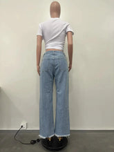 Load image into Gallery viewer, Burnt Flower High Waist Jeans - Trendy Women's Casual Denim Trousers for Spring/Summer
