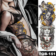 Load image into Gallery viewer, Womens Large Tattoo Eye Lion Waterproof Temporary Sticker Realistic Big Luxury Tattoo Modern Design