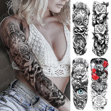 Load image into Gallery viewer, Womens Large Tattoo Eye Lion Waterproof Temporary Sticker Realistic Big Luxury Tattoo Modern Design