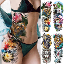 Load image into Gallery viewer, Womens Large Waterproof Temporary Sticker Tattoo Tiger Fox Luxury Design From Wonderland