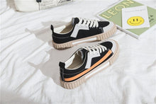 Load image into Gallery viewer, Womens New Spring Fashion Canvas Casual Flats Striped Vulcanize Fashion Style Sneakers Low-Cut Trainers Canvas Flat Sneakers Casual Slip On Canvas Comfortable Design