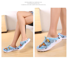 Load image into Gallery viewer, Womens Slip-On Quick Dry Water Clogs Shoes Beach Sandals Lightweight Breathable Bathroom Garden Clogs Shoes Summer Breathable Mesh Sandals Beach Footwear Anti-Slip Slippers Quick Drying Sandals