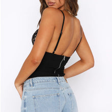 Load image into Gallery viewer, Women's V-neck Camisole Lace Vest With Back Zipper Design Summer Slim Sleeveless Tops