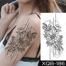 Load image into Gallery viewer, Womens Waterproof Temporary Tattoo Sticker Blue Flower Luxury Big Tatoo For Body Arm
