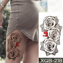 Load image into Gallery viewer, Womens Waterproof Temporary Tattoo Sticker Blue Flower Luxury Big Tatoo For Body Arm