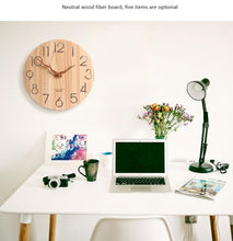 Load image into Gallery viewer, Wooden 3D Wall Clock Modern Design Nordic Room Decoration Kitchen Clock Art Hollow Wall Watch Home Decor Children's Room Decoration Kitchen Clock Art Hollow Wall Watch Home Decor 12 Inch