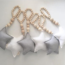 Load image into Gallery viewer, Wooden Beads Moon Star Heart Ornaments Dream Catcher Kids Room Decoration Wall Hanging Girls Baby Tents Handmade Wall Hanging Decor Home Gifts for Girls Gifts for Women