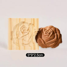 Load image into Gallery viewer, Wooden Cookie Mold Cutter Wooden Gingerbread Cookie Moulds Press 3D Cake Embossing Baking Mold Rose Flower Cutter Bakery Gadgets Cookies, Wooden Cookie Cutter, Funny Wooden Cookie Molds For Baking, Gingerbread Mold, Pine Cone Mold, Cake Mold