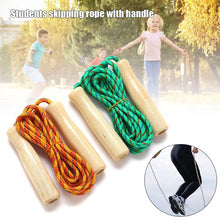 Load image into Gallery viewer, Wooden Handle Skipping Rope Adjustable Wooden Handle Cotton Braided Outdoor Fun Activity Playing Rope Wooden Grips Ideal For Workout Equipment School Supplies 2.5M