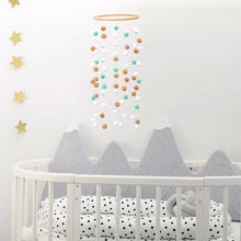 Load image into Gallery viewer, Wooden Ring With Felt Balls Wind Chimes Newborn Baby Bed Bell Pendant Kids Room Decoration Wooden Wind Chime Bed Bell Nursery Mobile Crib Bed Bell Wall Hanging Ornament