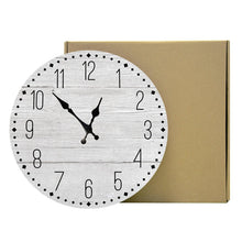 Load image into Gallery viewer, Wooden Wall Clock 10 Inch Silent Non Ticking Quartz Wall Clock 10 Inch Silent Non-Ticking Wooden Wall Clocks Battery Operated Country Retro Rustic Style Decorative for Living Room Kitchen Retro Fashion Wood Wall Clock Decorative for Living Room Kitchen