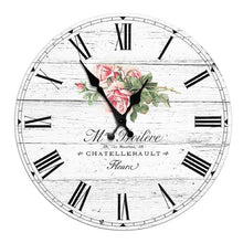 Load image into Gallery viewer, Wooden Wall Clock 10 Inch Silent Non Ticking Quartz Wall Clock 10 Inch Silent Non-Ticking Wooden Wall Clocks Battery Operated Country Retro Rustic Style Decorative for Living Room Kitchen Retro Fashion Wood Wall Clock Decorative for Living Room Kitchen
