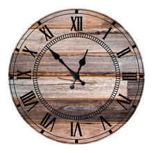 Load image into Gallery viewer, Wooden Wall Clock 10 Inch Silent Non Ticking Quartz Wall Clock 10 Inch Silent Non-Ticking Wooden Wall Clocks Battery Operated Country Retro Rustic Style Decorative for Living Room Kitchen Retro Fashion Wood Wall Clock Decorative for Living Room Kitchen