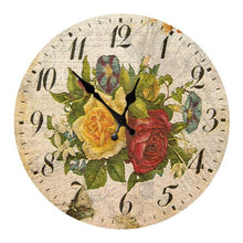Load image into Gallery viewer, Wooden Wall Clock 10 Inch Silent Non Ticking Quartz Wall Clock 10 Inch Silent Non-Ticking Wooden Wall Clocks Battery Operated Country Retro Rustic Style Decorative for Living Room Kitchen Retro Fashion Wood Wall Clock Decorative for Living Room Kitchen