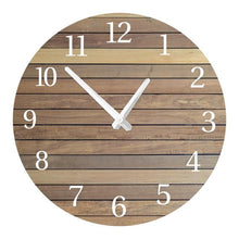 Load image into Gallery viewer, Wooden Wall Clock 10 Inch Silent Non Ticking Quartz Wall Clock 10 Inch Silent Non-Ticking Wooden Wall Clocks Battery Operated Country Retro Rustic Style Decorative for Living Room Kitchen Retro Fashion Wood Wall Clock Decorative for Living Room Kitchen