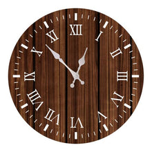 Load image into Gallery viewer, Wooden Wall Clock 10 Inch Silent Non Ticking Quartz Wall Clock 10 Inch Silent Non-Ticking Wooden Wall Clocks Battery Operated Country Retro Rustic Style Decorative for Living Room Kitchen Retro Fashion Wood Wall Clock Decorative for Living Room Kitchen