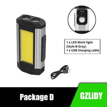 Load image into Gallery viewer, Work Light Rechargeable LED Camping Waterpoof Portable Multifunctional Adjustable USB Light Hanging Hook& Magnetic Base Flashlight For Hurricane Camping Hiking Riding Fishing Jogging Household