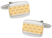 Load image into Gallery viewer, Woven Background Two-Tone Cufflinks