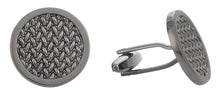 Load image into Gallery viewer, Woven Cufflinks in Gun Metal