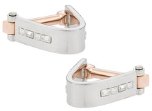 Load image into Gallery viewer, Wrap Around Cufflinks - Crystal Two-Tone