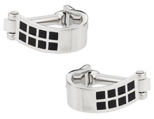 Load image into Gallery viewer, Wrap Around Cufflinks - Silver Black