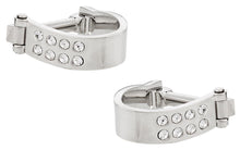 Load image into Gallery viewer, Wrap Around Cufflinks - Silver Crystal
