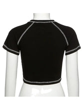 Load image into Gallery viewer, Aesthetic Skull Girl T-Shirt - Y2K Black Vintage Style - # GIAA23510024