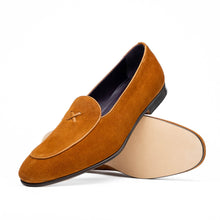 Load image into Gallery viewer, 16-681-CGN X Italian Sueded Goatskin Loafer, Cognac