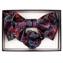Load image into Gallery viewer, Vittorio Farina XL Bow Tie, Pocket Square & Flower Lapel Pin